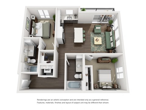 Paceline Apartments 2x2 C4 Floor Plan